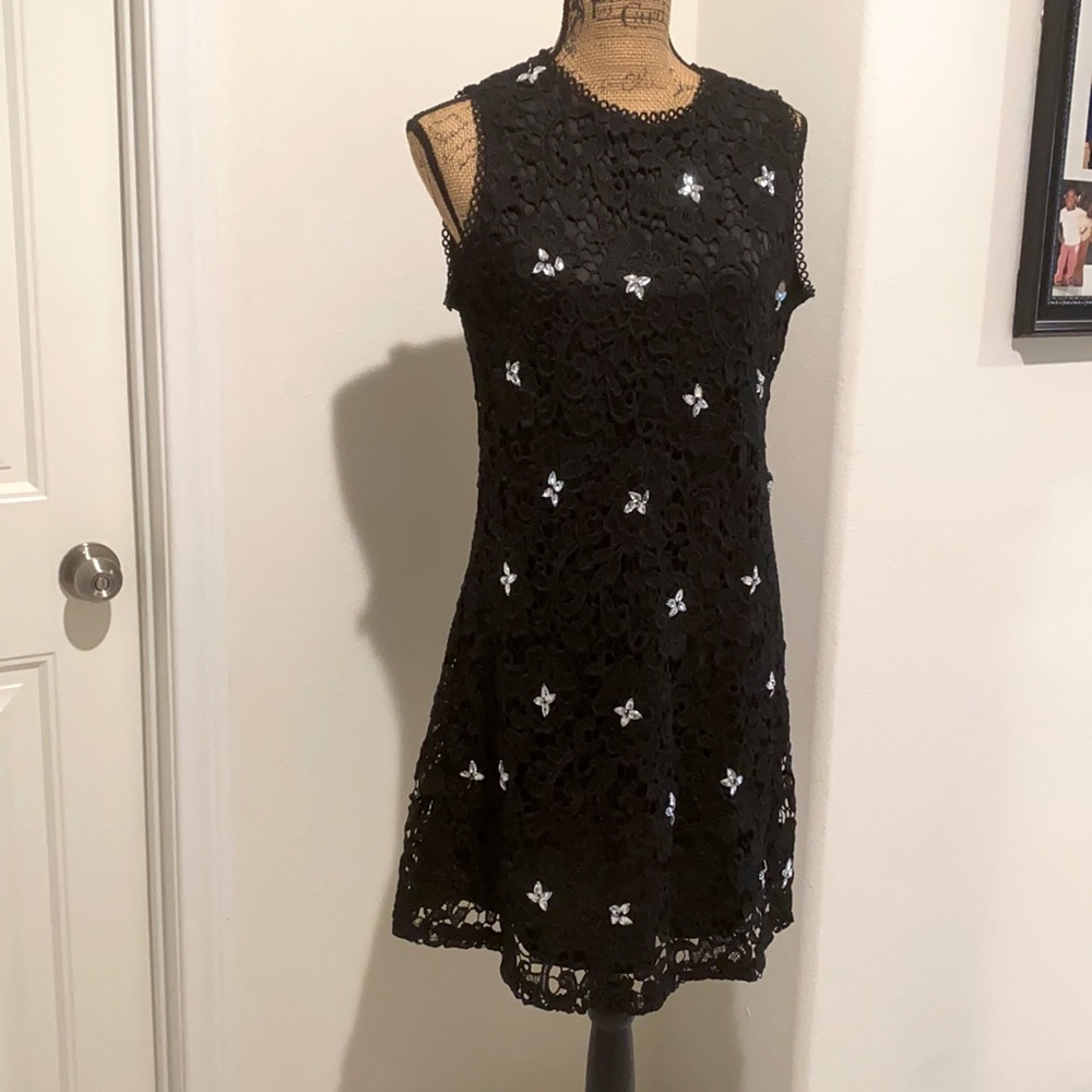 Black Stone studded Lace Dress Size L